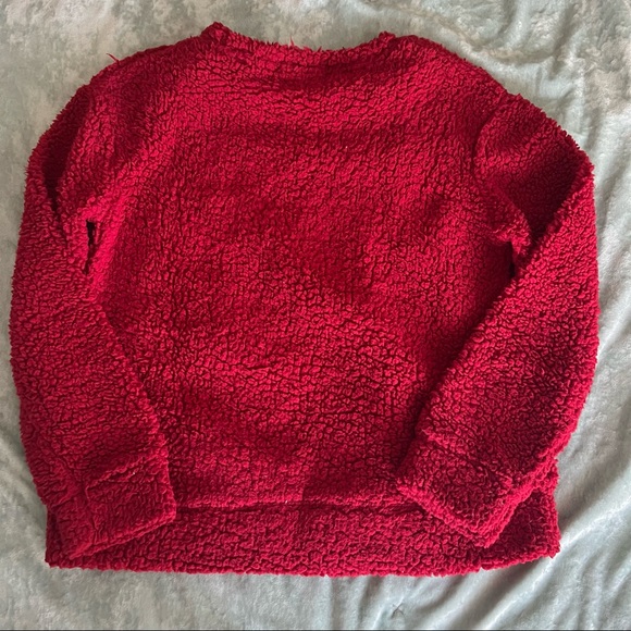 Sherpa Sequin Reindeer Christmas Sweater Pullover - Picture 4 of 8